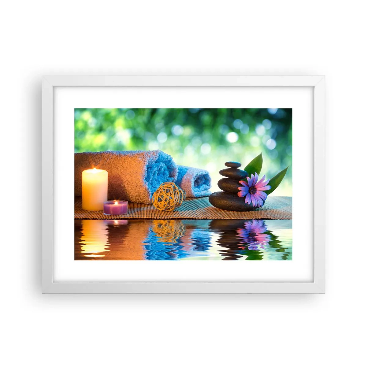 Poster in cornice bianca - Tempo per il corpo - 40x30 cm