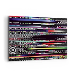 Quadro su tela - Stampe su Tela - Linee colorate e pixel in stile astratto - 120x80cm - Immagine di prova della realtà - Decorazione murale moderna per soggiorno e camera da letto ARTTOR