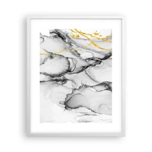 Poster in cornice bianca - Composizione con motivo d'oro - 40x50 cm