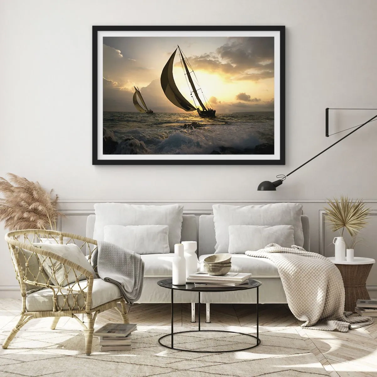 Poster in cornice nera - Con il vento e controvento - 40x30 cm