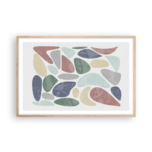 Poster in cornice rovere chiaro - Mosaico di colori incipriati - 91x61 cm