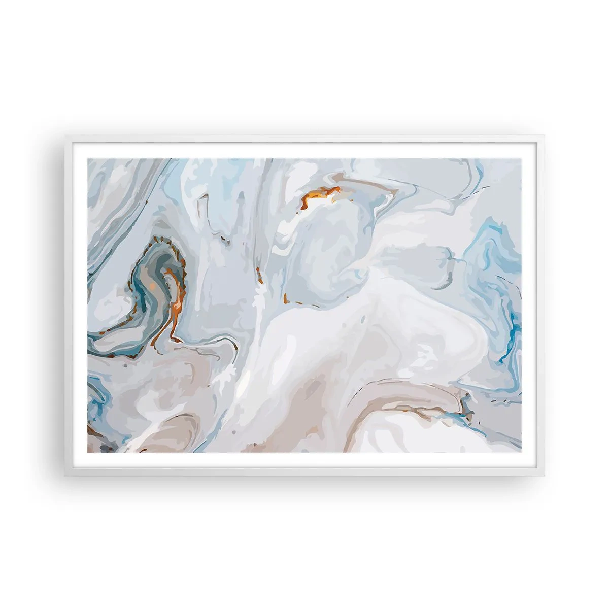 Poster in cornice bianca - Bianchi sovrapposti - 100x70 cm