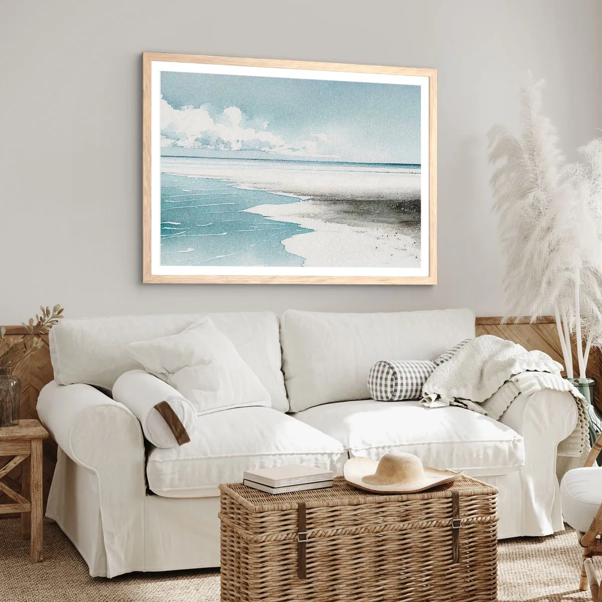 Poster in cornice rovere chiaro - Marea dolce - 91x61 cm