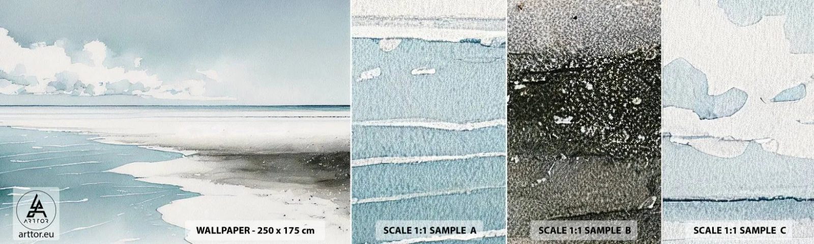 Campione di Fotomurale Adesivo Deluxe Sticker - Marea dolce - Costa, Spiaggia, Compostezza - 100x30 cm