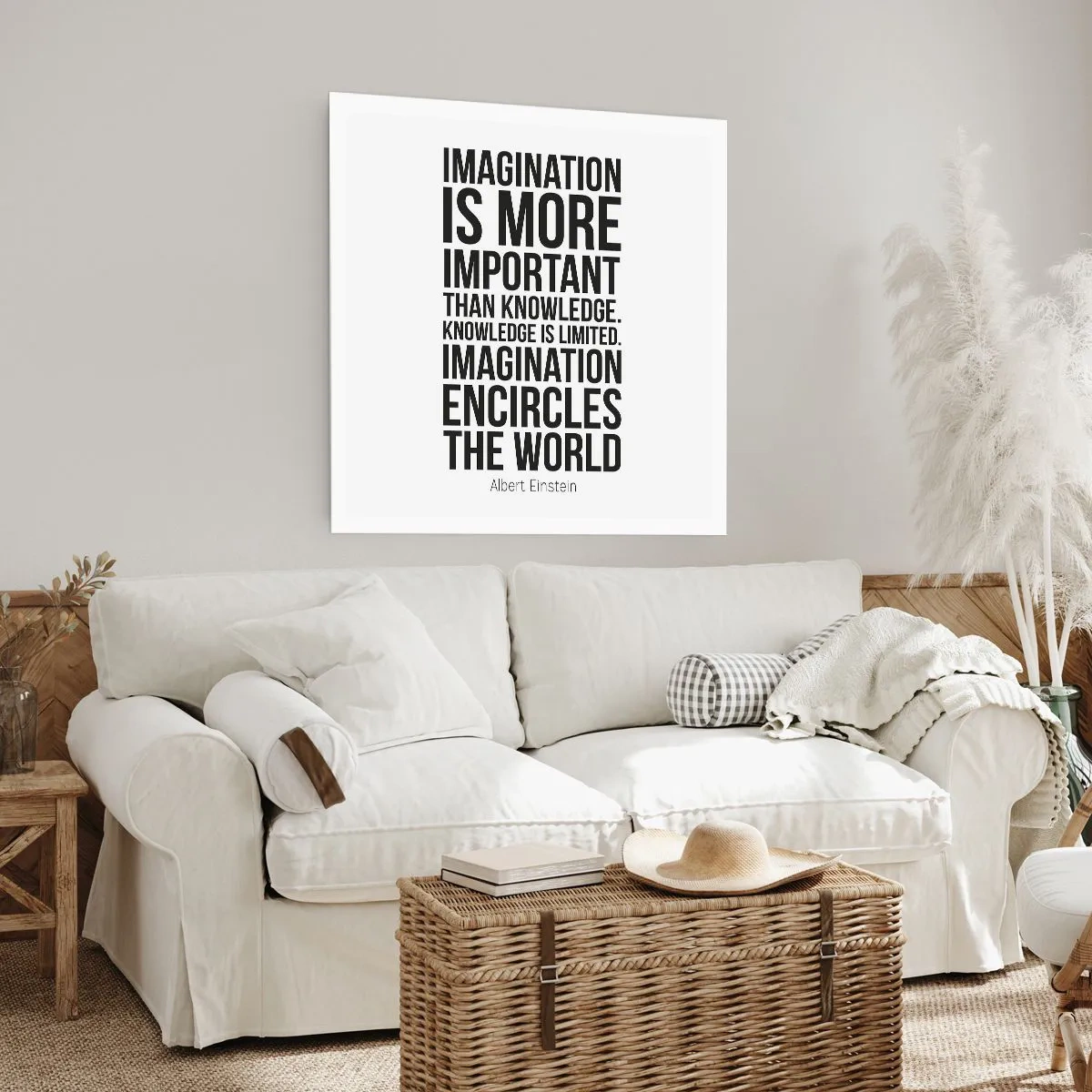 Poster - Einstein sul potere dell'immaginazione - 40x40 cm