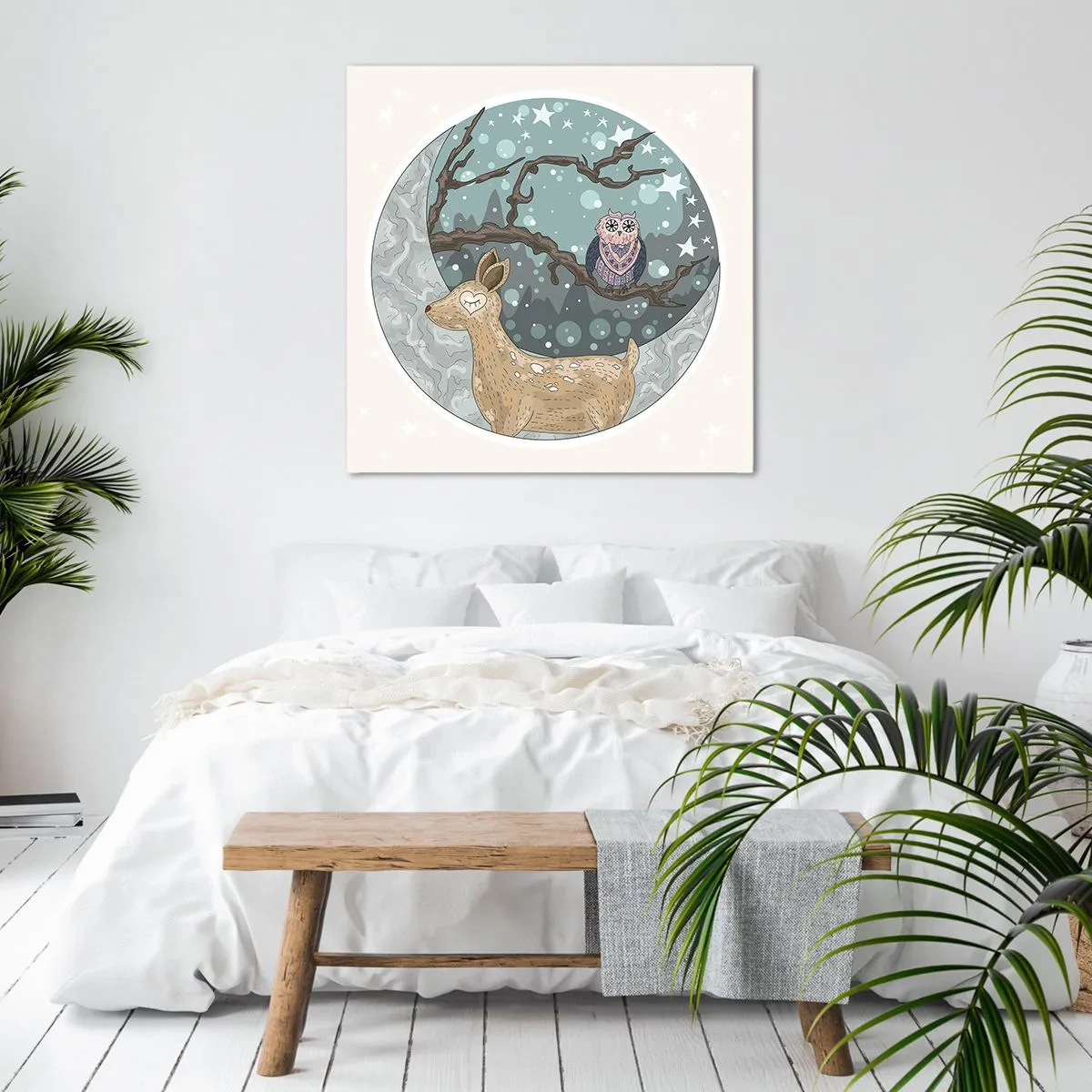 Quadro su tela - Stampe su Tela - Notte fiabesca nel bosco - 40x40 cm