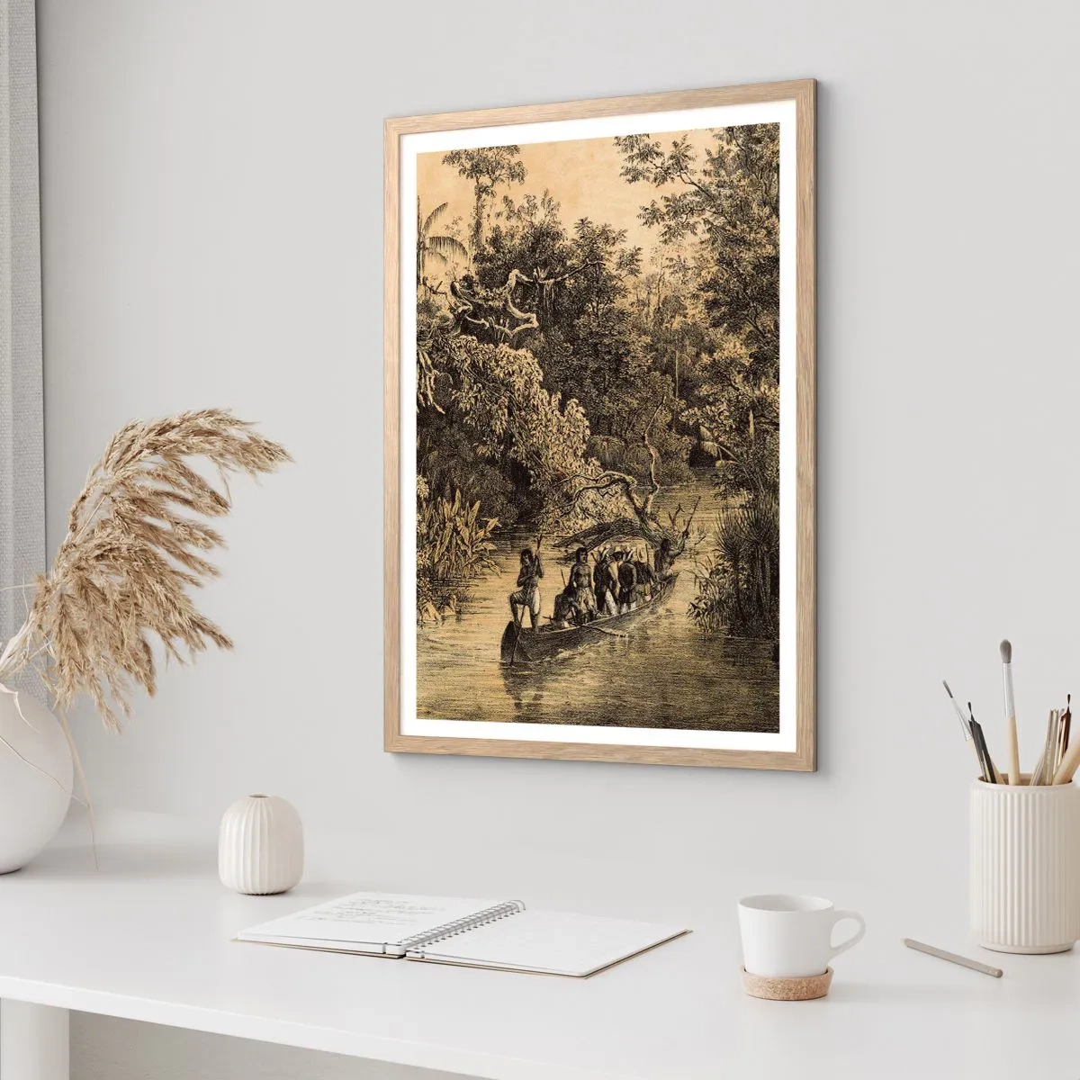 Poster in cornice rovere chiaro - Viaggio alla fonte - 70x100 cm