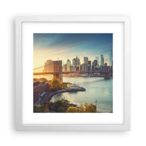 Poster in cornice bianca - L'alba nella grande città - 30x30 cm