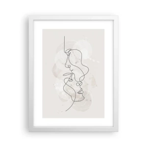 Poster in cornice bianca - Intrecciati in un abbraccio - 30x40 cm