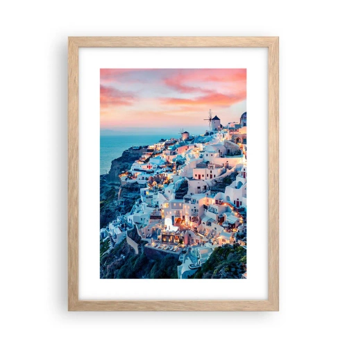 Poster in cornice rovere chiaro - La tua grossa vacanza greca - 30x40 cm