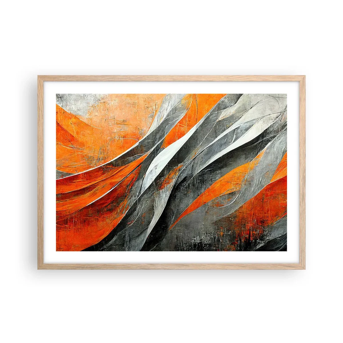 Poster in cornice rovere chiaro - Caldo e freddo - 70x50 cm