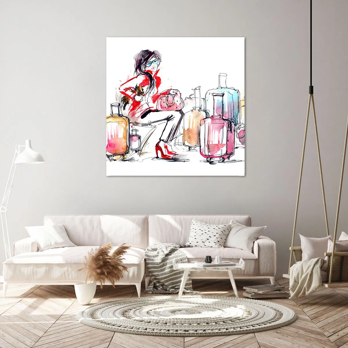 Quadro su tela - Stampe su Tela - Sediamoci prima del viaggio - 40x40 cm