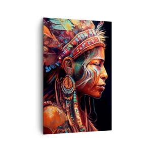 Quadro su tela - Stampe su Tela - Una figura colorata in stile etnico con una tazza di bevanda fumante - 80x120cm - Rituale magico - Decorazione murale moderna per soggiorno e camera da letto ARTTOR