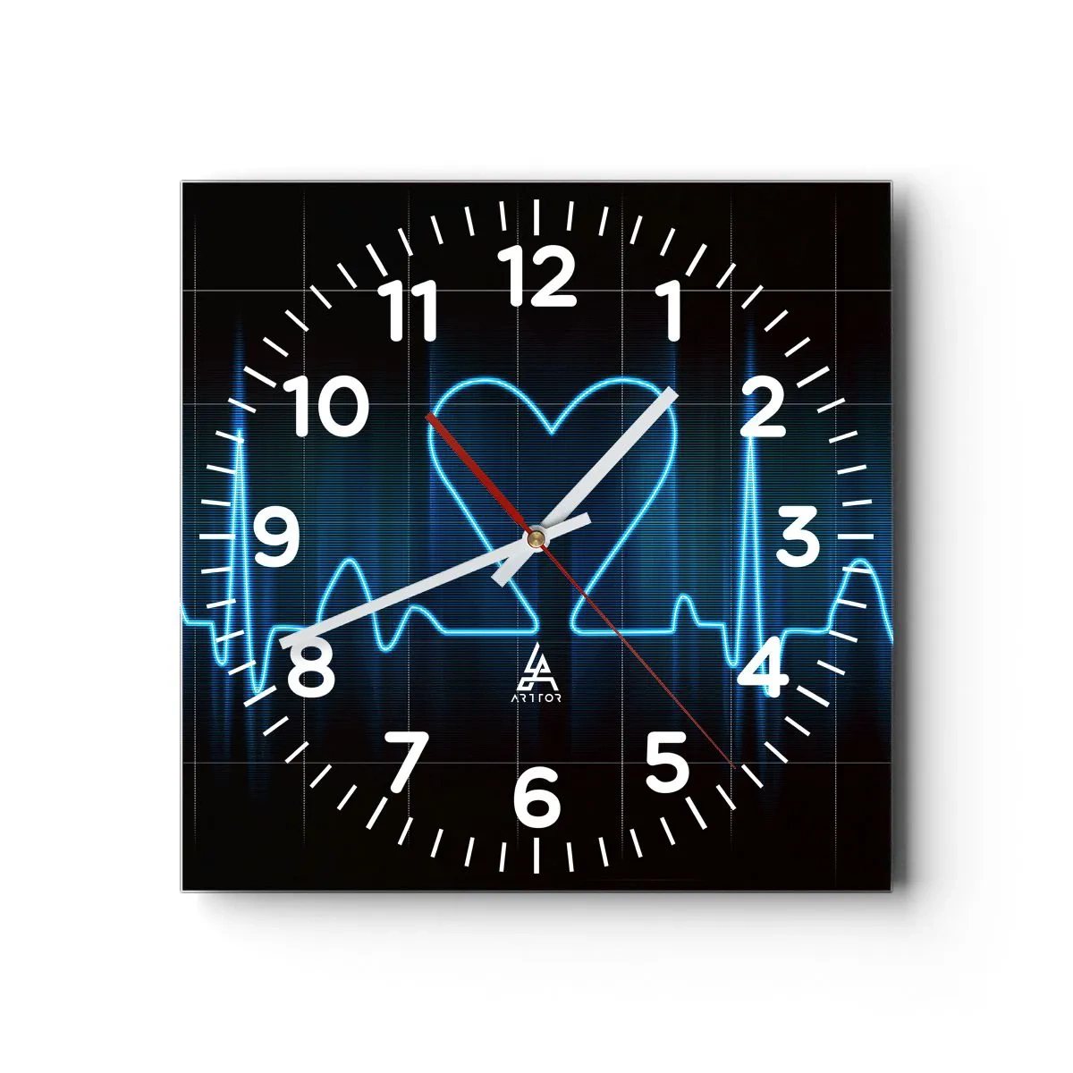 Orologio da parete - Orologio in Vetro - Al ritmo del cuore - 30x30 cm