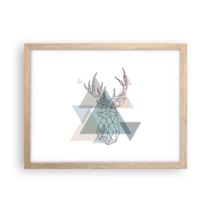 Poster in cornice rovere chiaro - Nel bosco geometrico - 40x30 cm