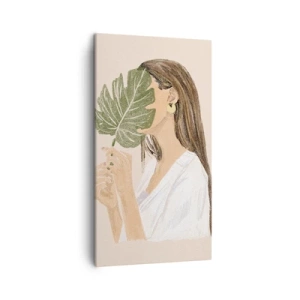 Quadro su tela - Stampe su Tela - Misterioso ritratto con ventaglio - 45x80 cm