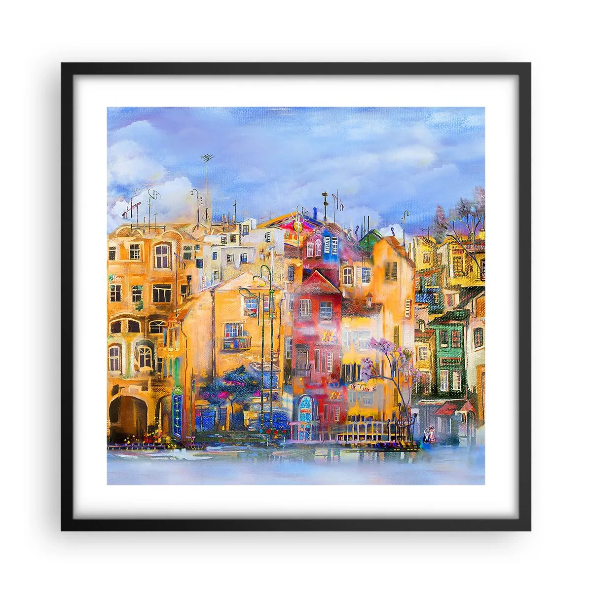 Poster in cornice nera - Siamo insieme - 50x50 cm