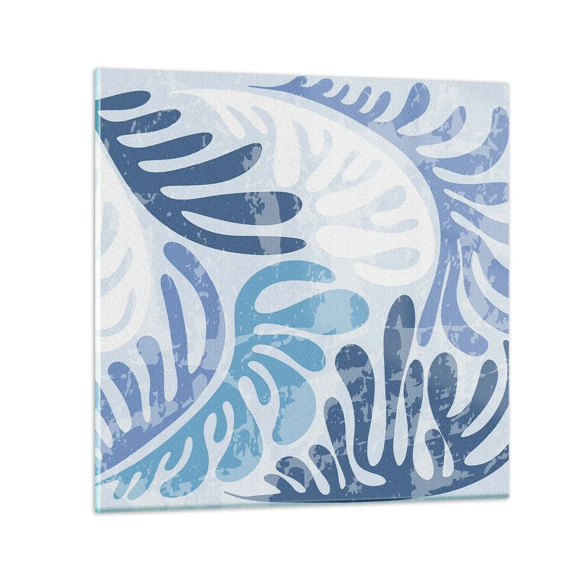 Quadro su vetro - Felci blu - 30x30 cm