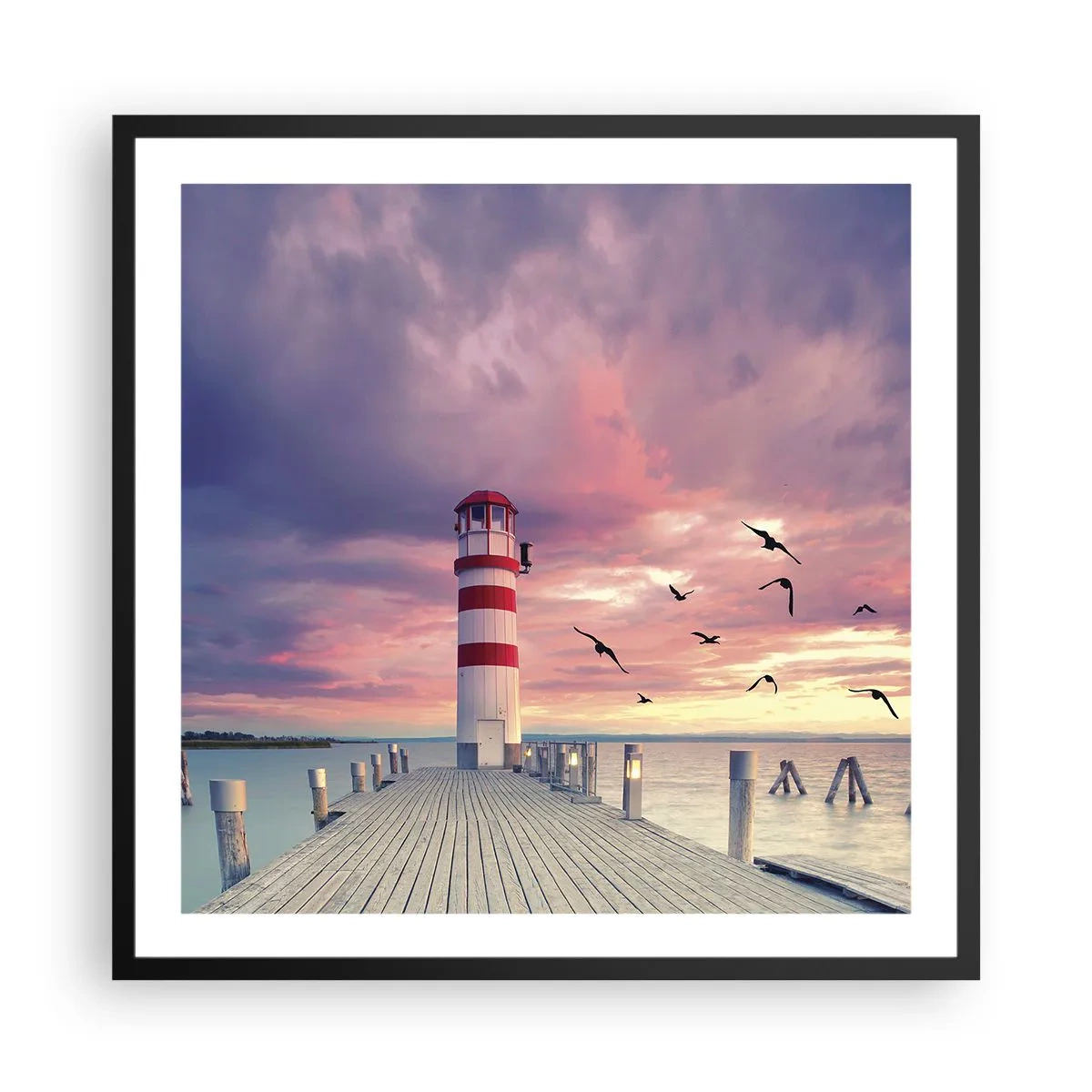 Poster in cornice nera - Tempo di tornare in porto - 60x60 cm