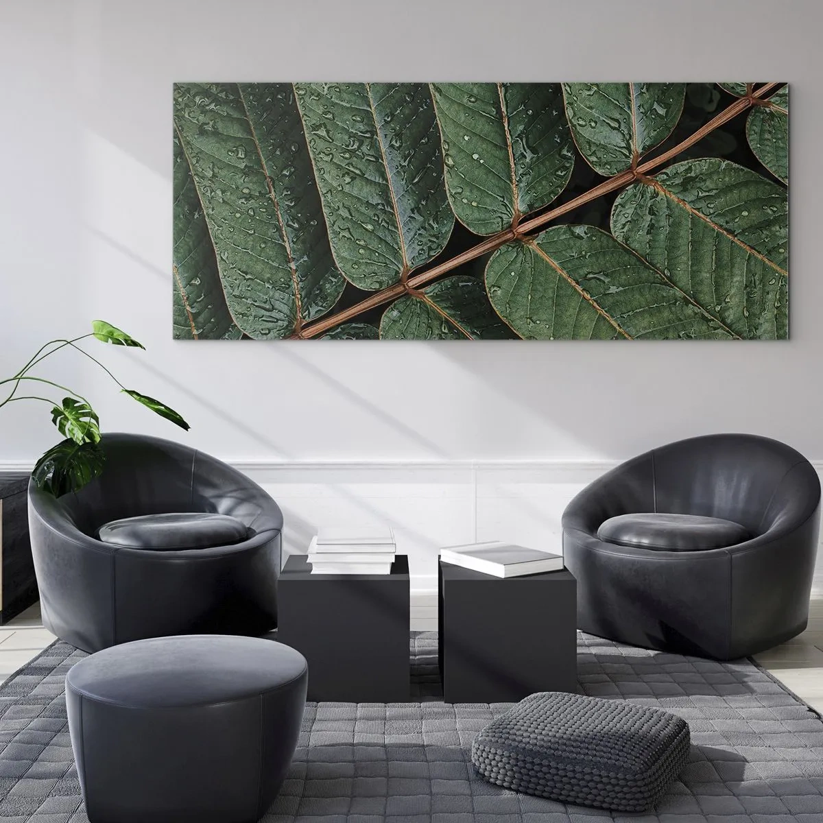 Quadro su vetro - Al ritmo verde - 100x40 cm