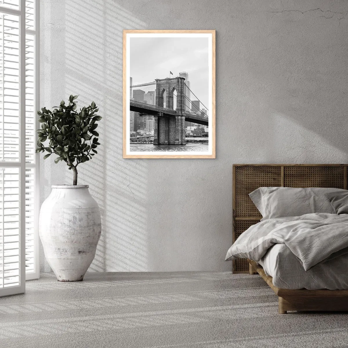 Poster in cornice rovere chiaro - Atmosfera di New York - 70x100 cm