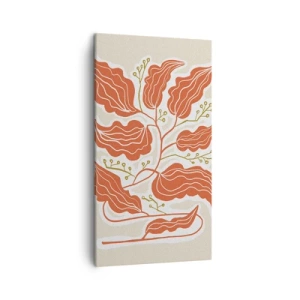 Quadro su tela - Stampe su Tela - Folklore color corallo - 45x80 cm