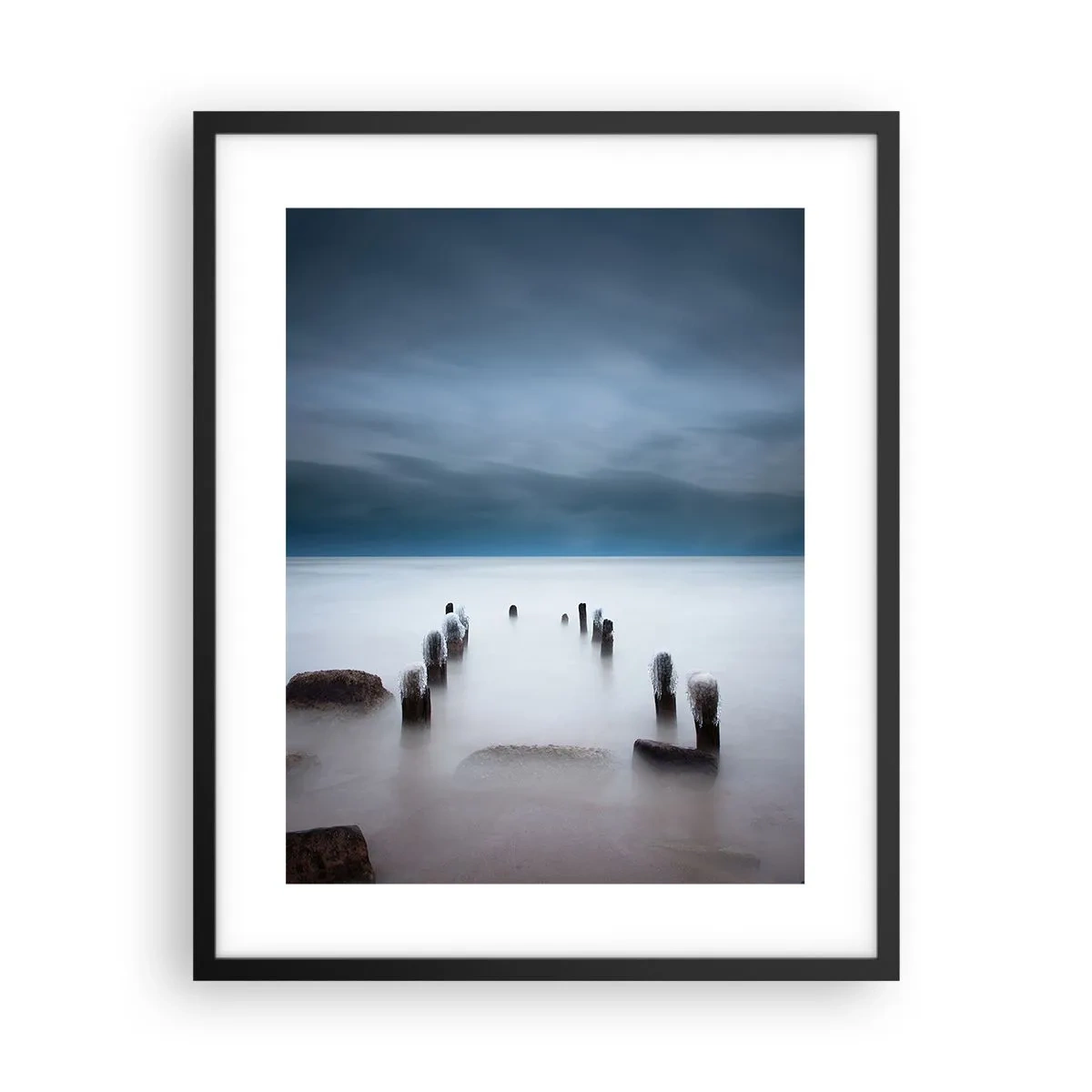 Poster in cornice nera - Lago pensieroso - 40x50 cm