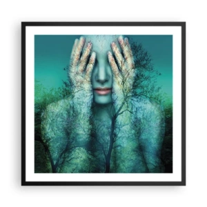 Poster in cornice nera - Immersa nel blu - 60x60 cm