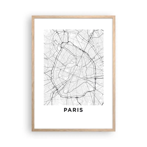 Poster in cornice rovere chiaro - Il fiore di Parigi - 50x70 cm