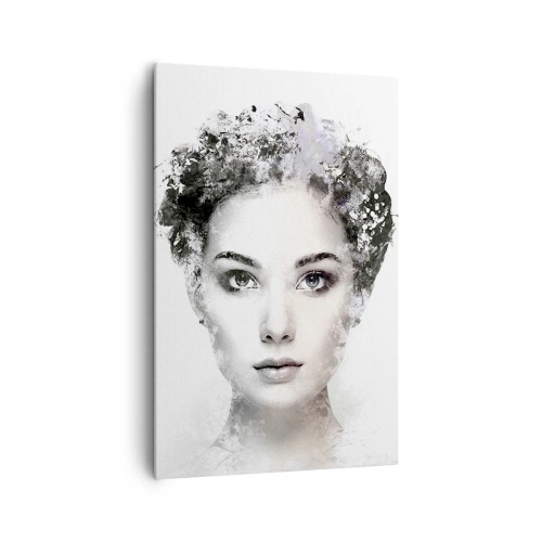 Quadro su tela - Stampe su Tela - Un ritratto artistico di una donna con delicati accenti astratti. - 80x120cm - Ritratto estremamente alla moda - Decorazione murale moderna per soggiorno e camera da letto ARTTOR