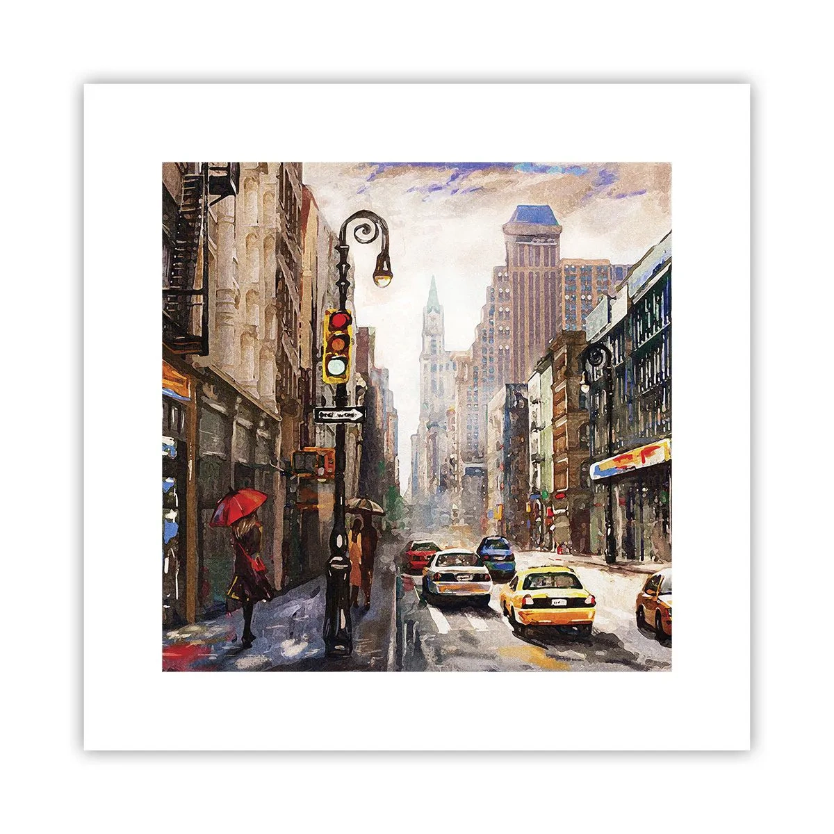 Poster - New York: colorata anche sotto la pioggia - 30x30 cm