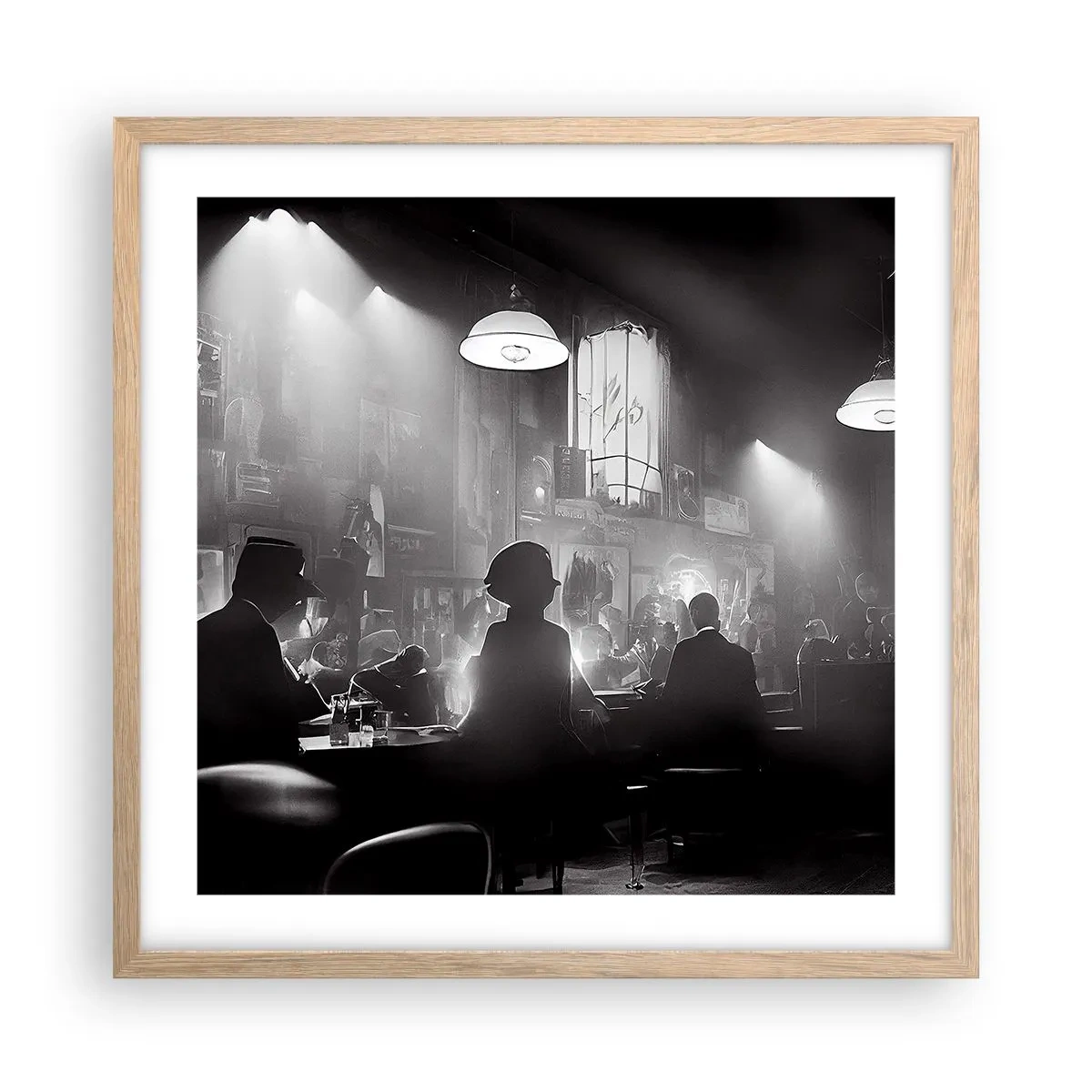 Poster in cornice rovere chiaro - Nell'atmosfera jazz - 50x50 cm