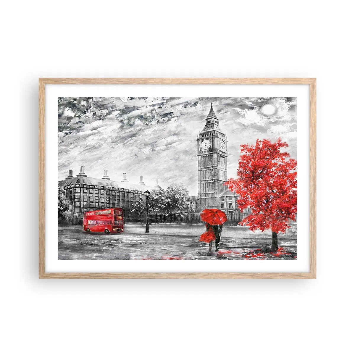 Poster in cornice rovere chiaro - Un giorno eccitante - 70x50 cm