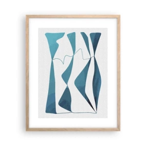 Poster in cornice rovere chiaro - Astrazione: legame turchese - 40x50 cm