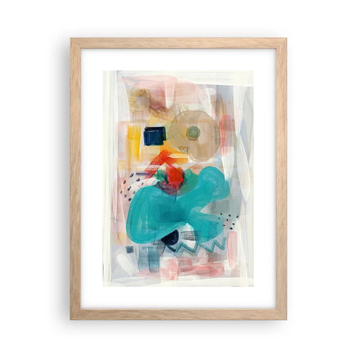 Poster in cornice rovere chiaro - Il gioco dei colori - 30x40 cm