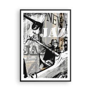 Poster in cornice nera - Al ritmo di New York - 70x100 cm