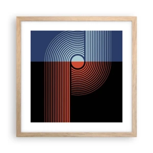 Poster in cornice rovere chiaro - Nell'abbraccio geometrico - 40x40 cm