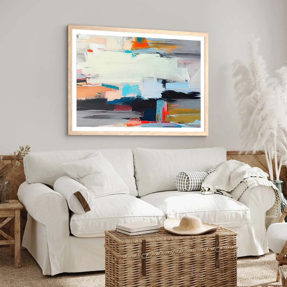 Poster in cornice rovere chiaro - C'è una logica? - 100x70 cm