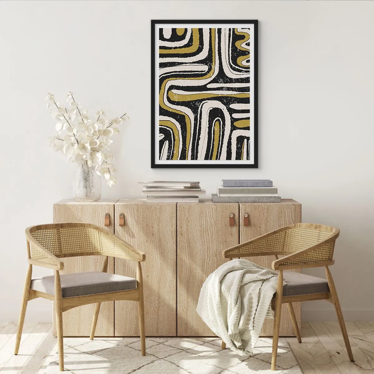 Poster in cornice nera - Composizione: strade e vicoli - 70x100 cm