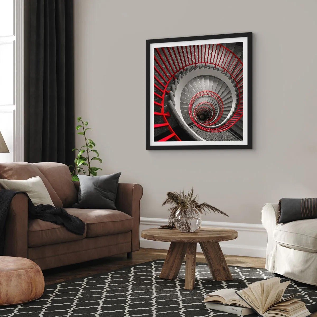 Poster in cornice nera - I giochi dell'architettura - 50x50 cm