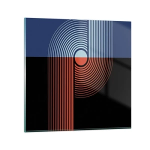 Quadro su vetro - Nell'abbraccio geometrico - 50x50 cm