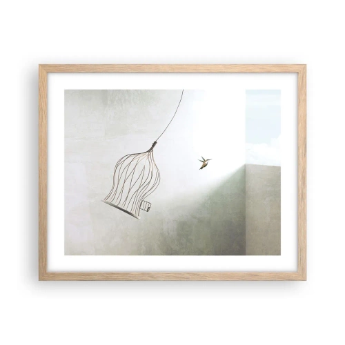 Poster in cornice rovere chiaro - Nel proprio elemento - 50x40 cm