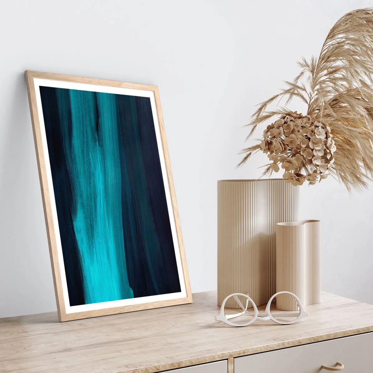 Poster in cornice rovere chiaro - Seguendo la corrente - 61x91 cm