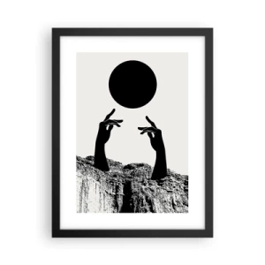Poster in cornice nera - Composizione surreale: sole e resto - 30x40 cm