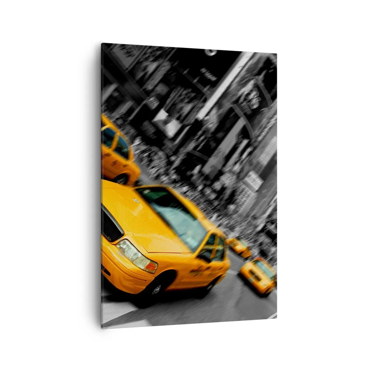 Quadro su tela - Stampe su Tela - Taxi gialli in un incrocio cittadino trafficato - 70x100cm - Gocce di sole a New York - Decorazione murale moderna per soggiorno e camera da letto ARTTOR