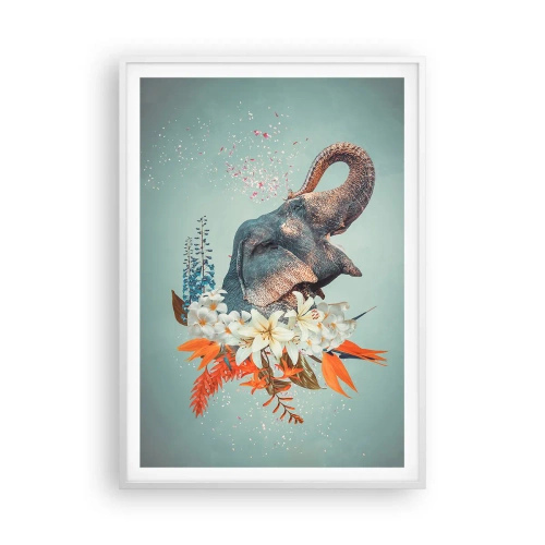 Poster in cornice bianca - Barrito di gioia - 70x100 cm