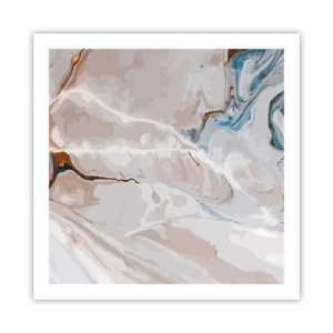 Poster - Meandri blu sotto il bianco - 60x60 cm