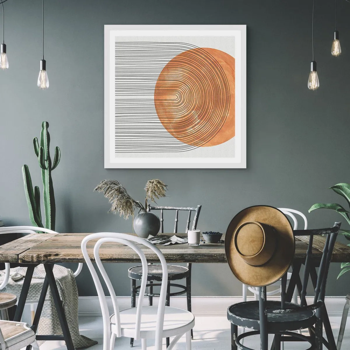 Poster in cornice bianca - Composizione solare - 40x40 cm