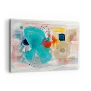 Quadro su tela - Stampe su Tela - Forme e colori astratti creano una composizione dinamica - 100x70cm - Il gioco dei colori - Decorazione murale moderna per soggiorno e camera da letto ARTTOR