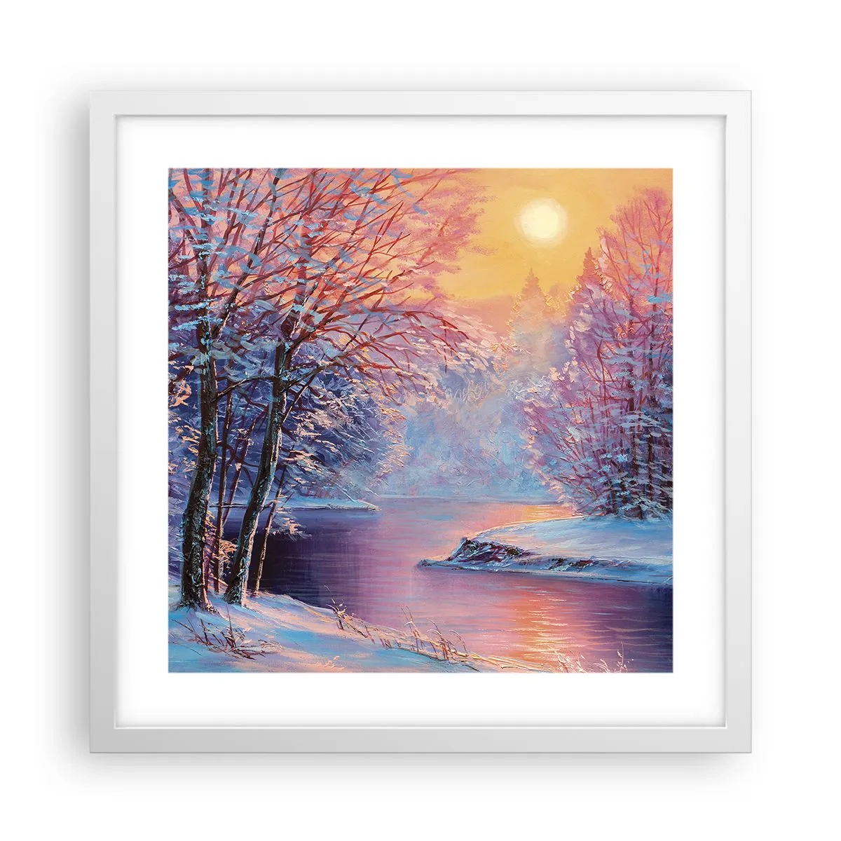 Poster in cornice bianca - I colori dell'inverno - 40x40 cm